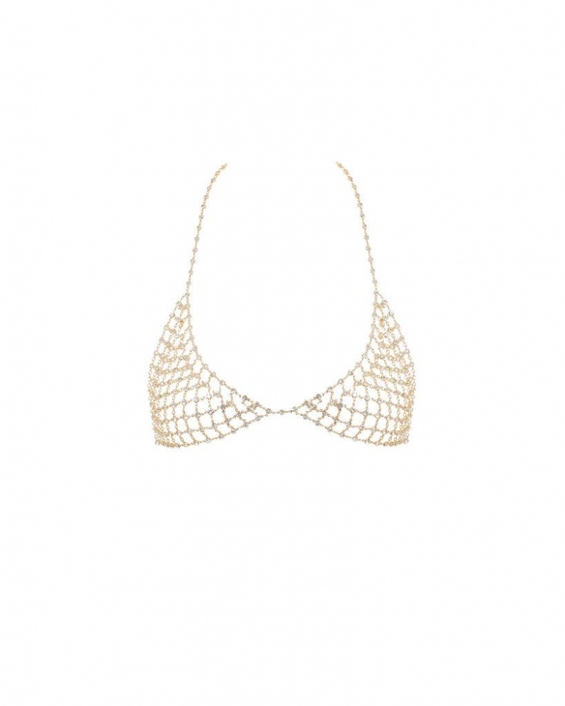 Bluebella Marli Diamond Lattice Soft Bras Gold | USATV3078