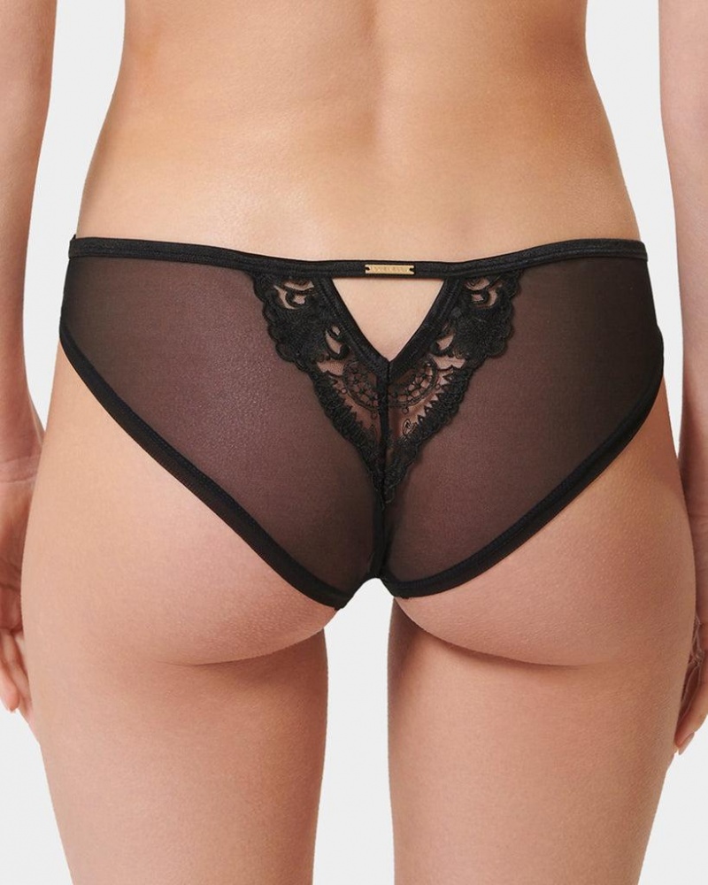 Bluebella Marseille Mesh-Sided Panty Lingerie Black | USAZG3328