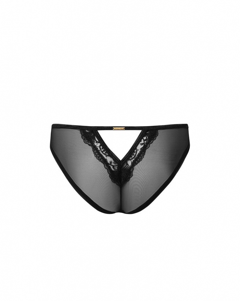 Bluebella Marseille Mesh-Sided Panty Lingerie Black | USAZG3328