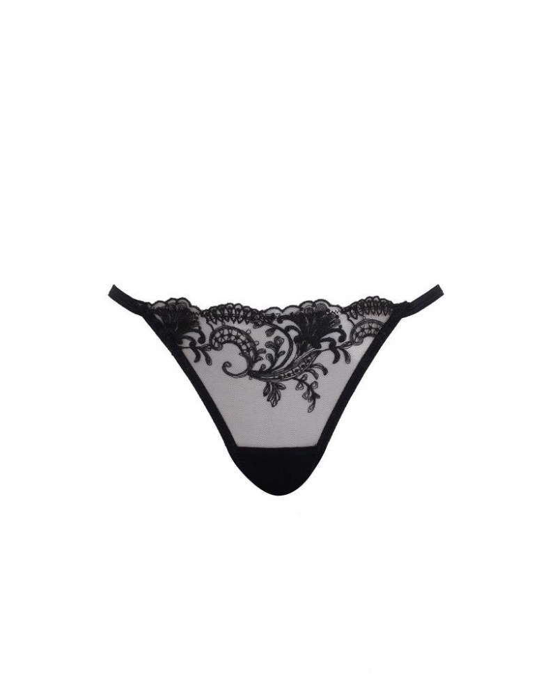 Bluebella Marseille Thong Lingerie Black | USAYU3316