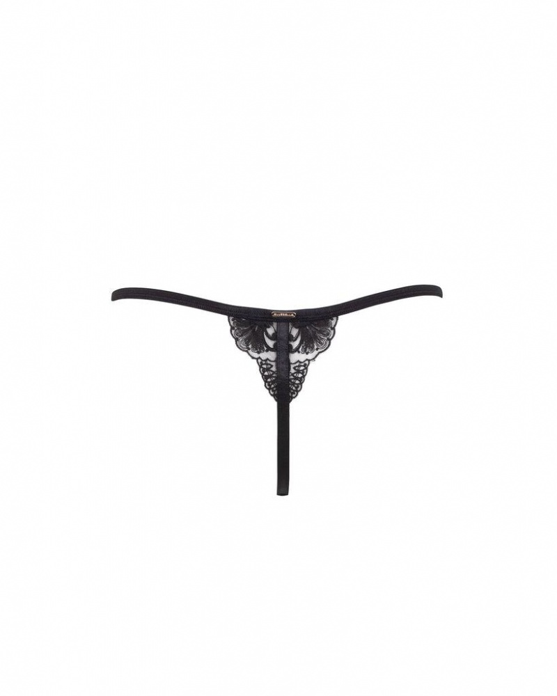 Bluebella Marseille Thong Lingerie Black | USAYU3316