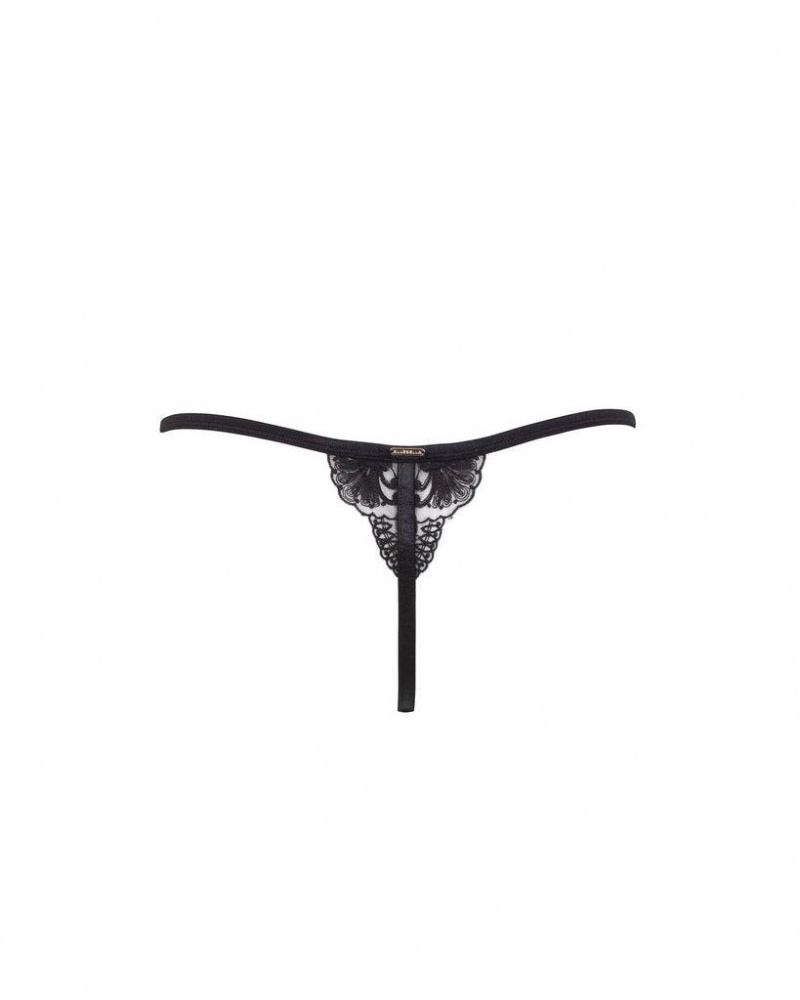 Bluebella Marseille Thong Panties Black | USAMA3012