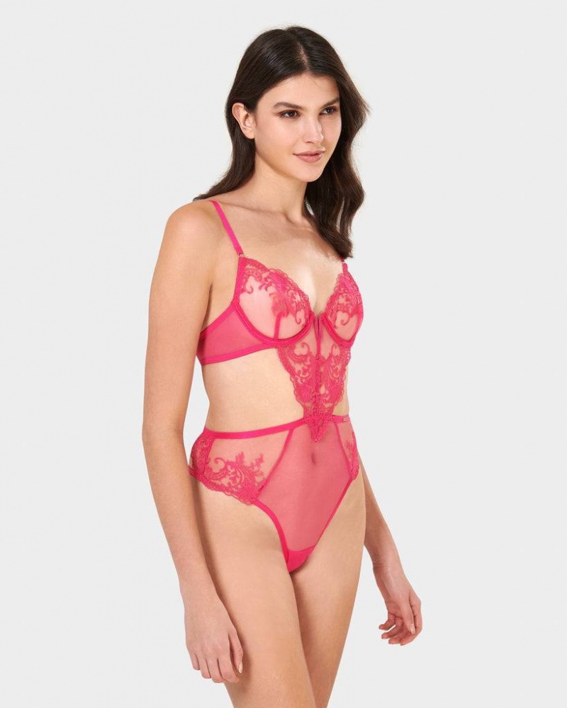 Bluebella Marseille Wired Bodysuit Fuchsia Pink | USAUT3200