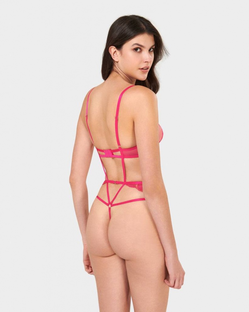 Bluebella Marseille Wired Bodysuit Fuchsia Pink | USAUT3200