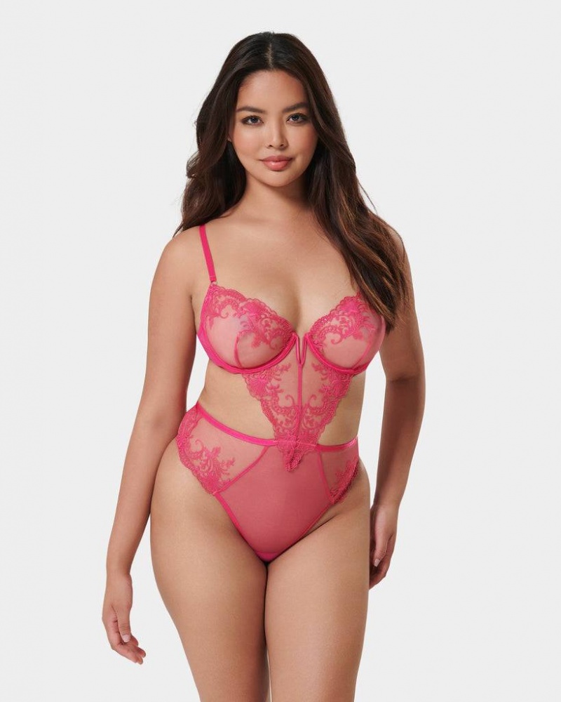 Bluebella Marseille Wired Bodysuit Fuchsia Pink | USAUT3200