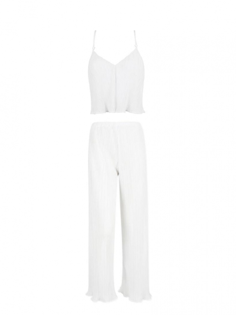 Bluebella Neeson Cami and Trouser Sets White | USAYU3439