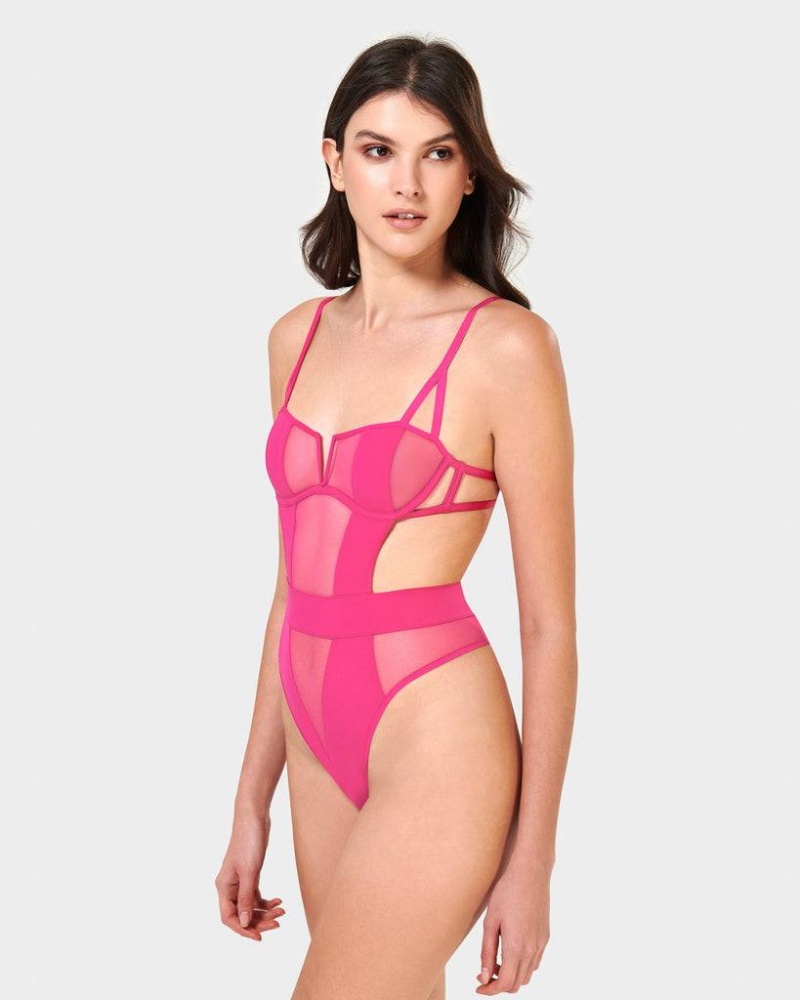 Bluebella Orla Wired Bodysuit Fuchsia Pink | USAGL3210