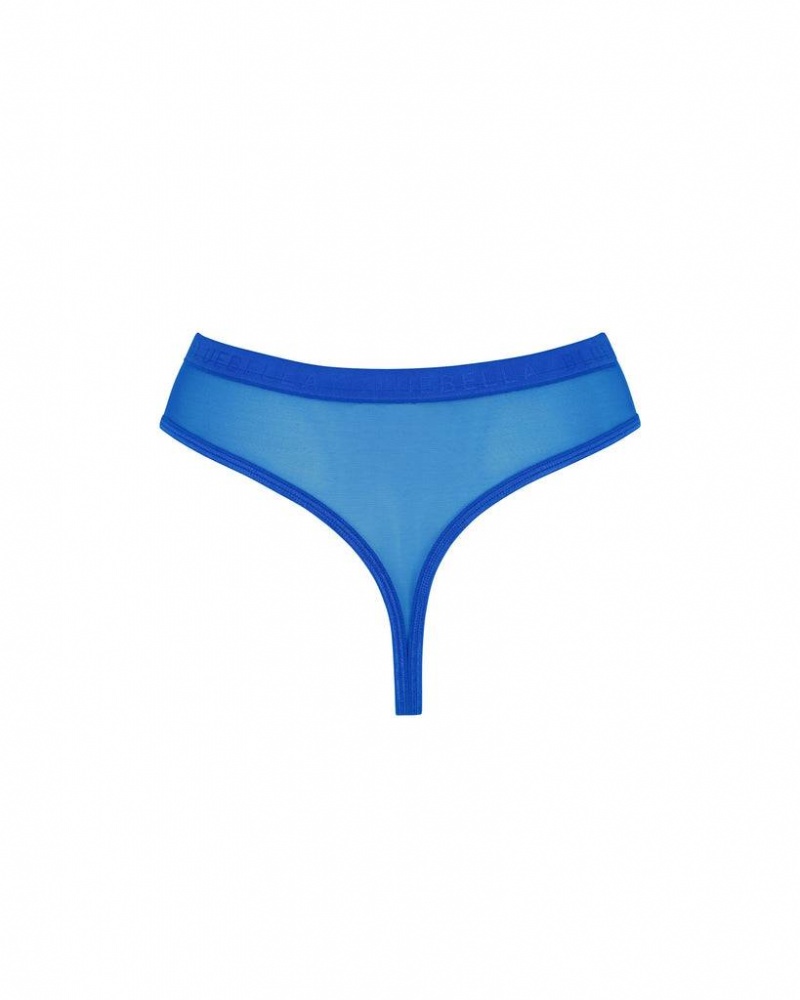 Bluebella Oslo High-Waist Thong Egyptian Panties Blue | USAMA3154