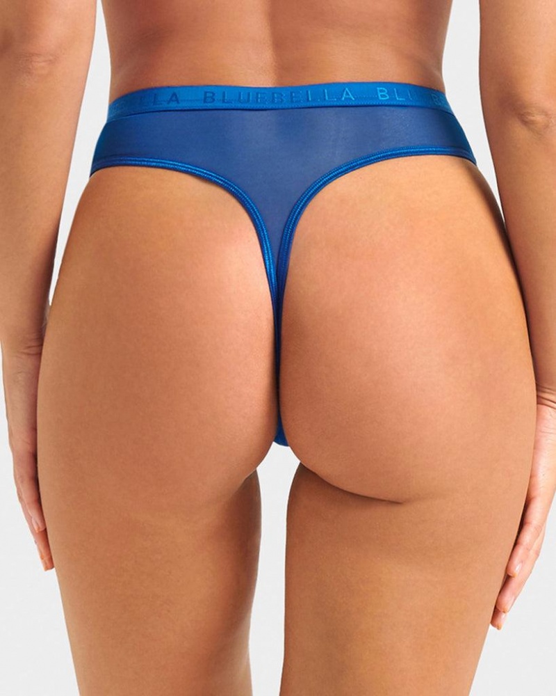 Bluebella Oslo High-Waist Thong Egyptian Lingerie Blue | USAFM3264