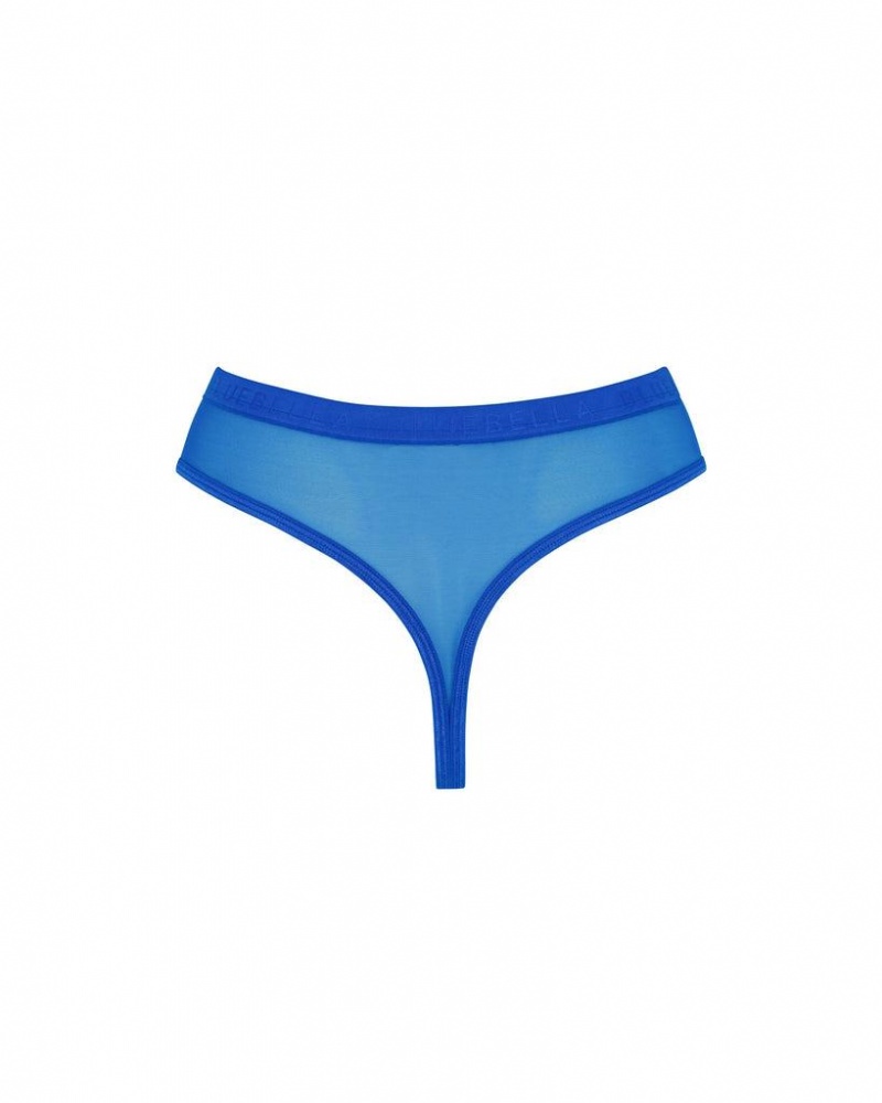 Bluebella Oslo High-Waist Thong Egyptian Lingerie Blue | USAFM3264