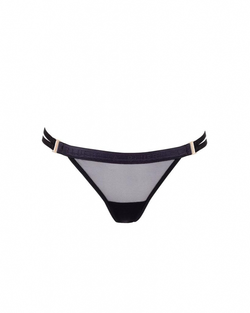 Bluebella Oslo Thong Lingerie Black | USAHK3235