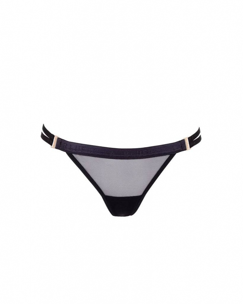 Bluebella Oslo Thong Panties Black | USAYU3130