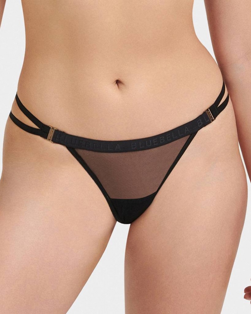 Bluebella Oslo Thong Panties Black | USAYU3130