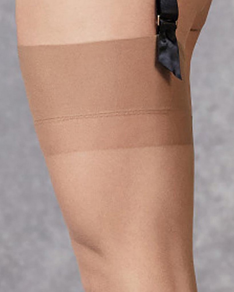 Bluebella Plain Leg/Plain Top Stockings Brown | USAEX3494