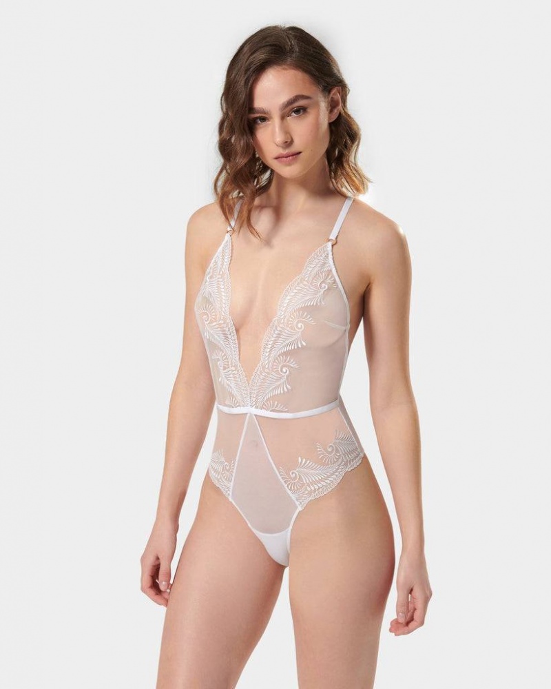 Bluebella Rafaela Soft Bodysuit White | USAEX3204