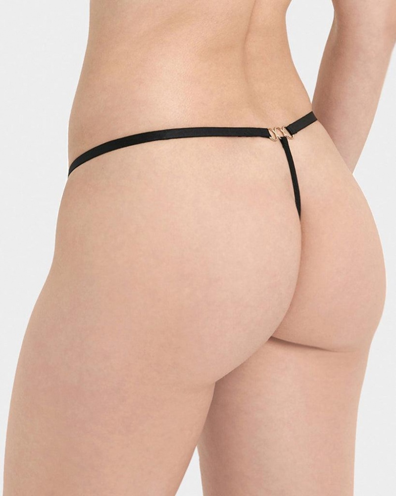 Bluebella Rafaela Thong Lingerie Black | USAZG3231