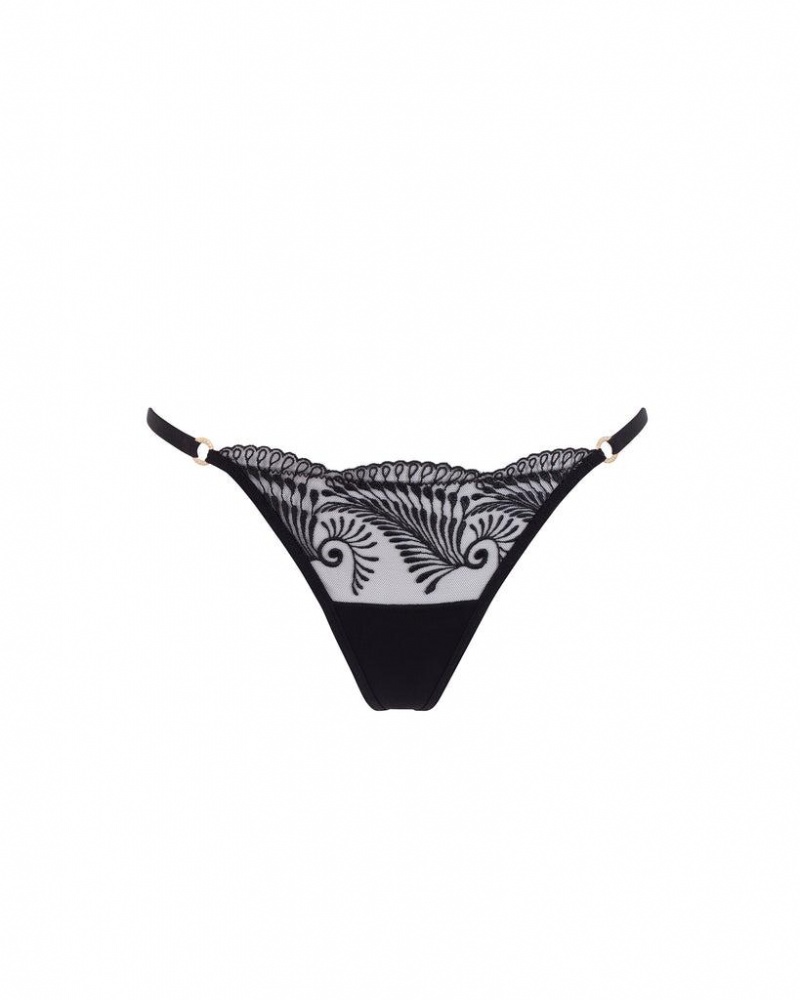 Bluebella Rafaela Thong Lingerie Black | USAZG3231