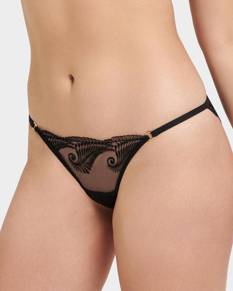 Bluebella Rafaela Thong Lingerie Black | USAZG3231