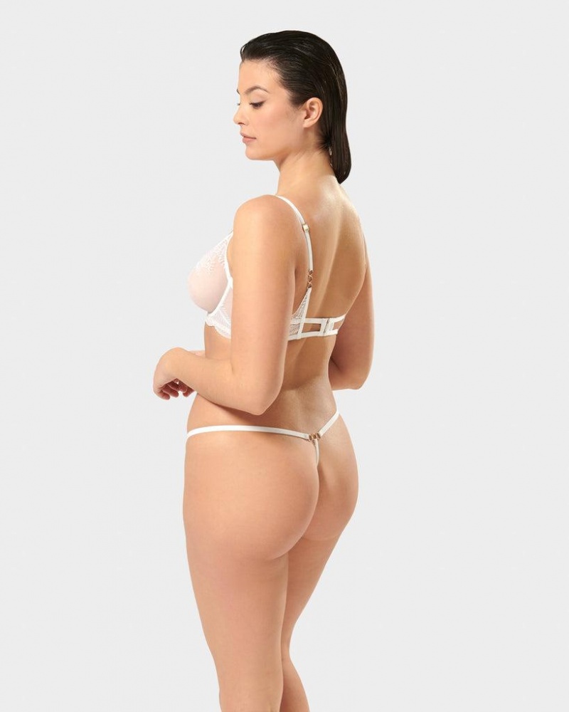 Bluebella Rafaela Thong Lingerie White | USAXF3256