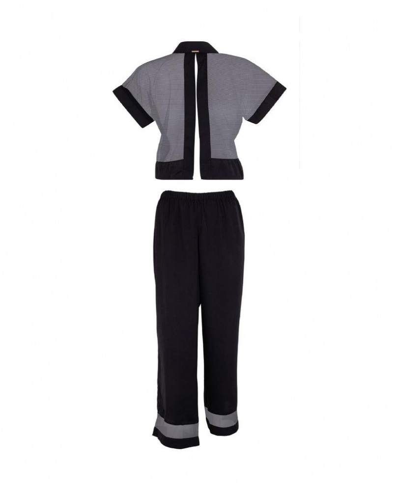 Bluebella Richmond Long Pajama Sets Black | USAOR3436