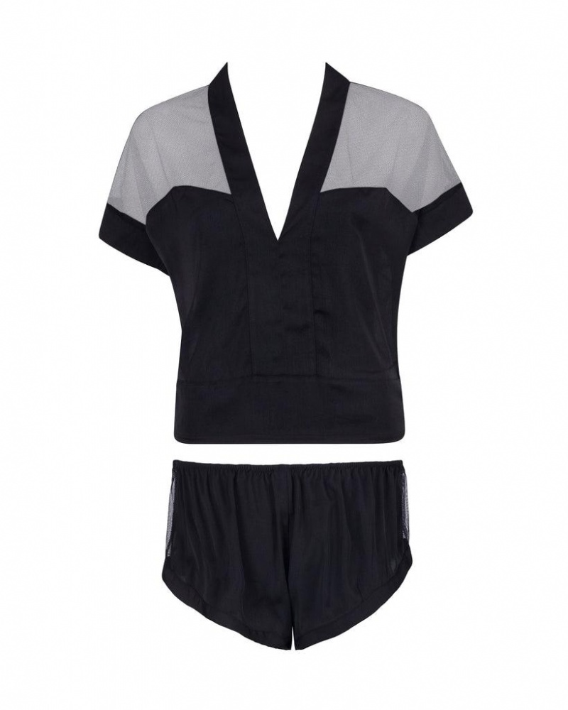 Bluebella Richmond Short Pajama Sets Black | USAWY3443