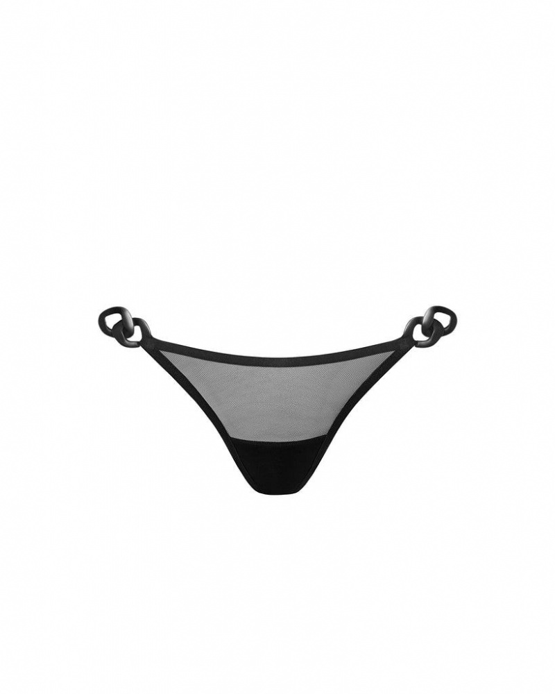 Bluebella Rome Eco Thong Lingerie Black | USARW3274