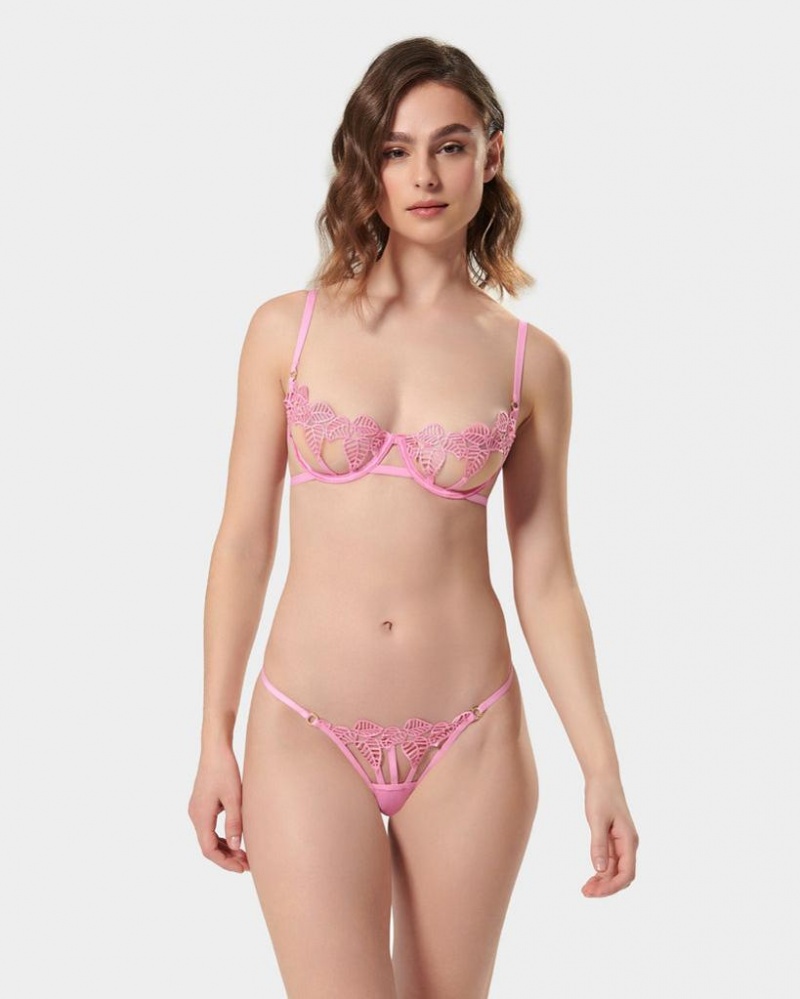 Bluebella Sapphira Thong Begonia Lingerie Pink | USAVD3325