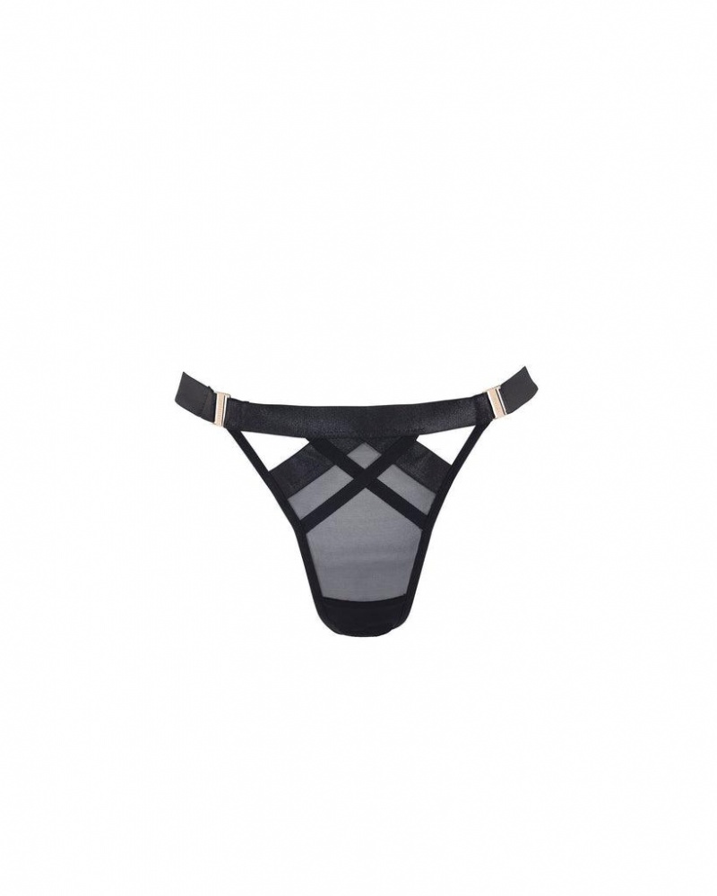 Bluebella Sawyer Thong Lingerie Black | USAJJ3331