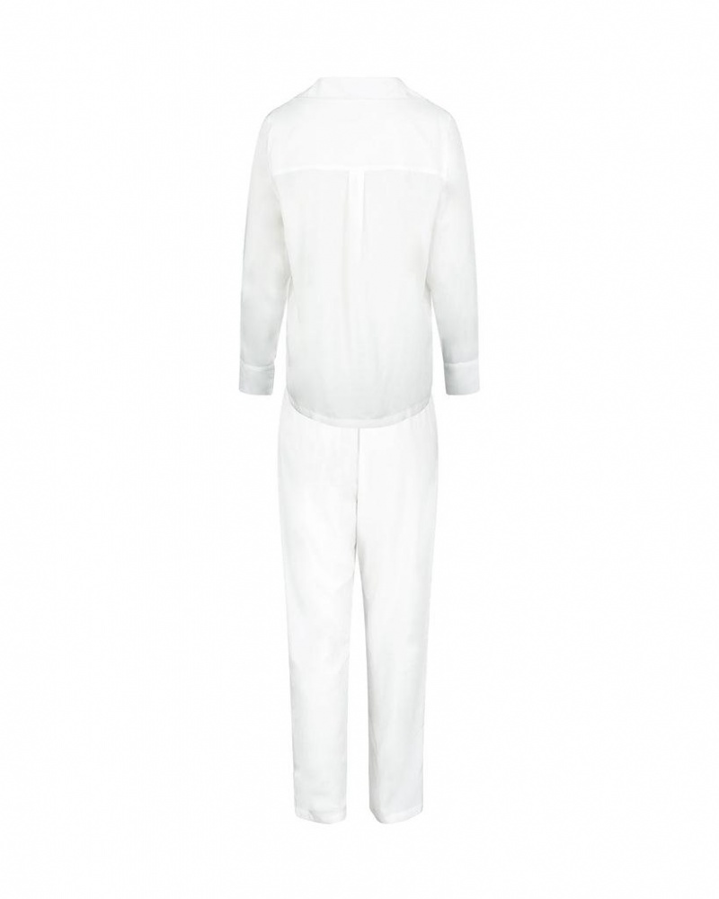 Bluebella Tarcon Eco Viscose Long Pajama Sets White | USAHK3429