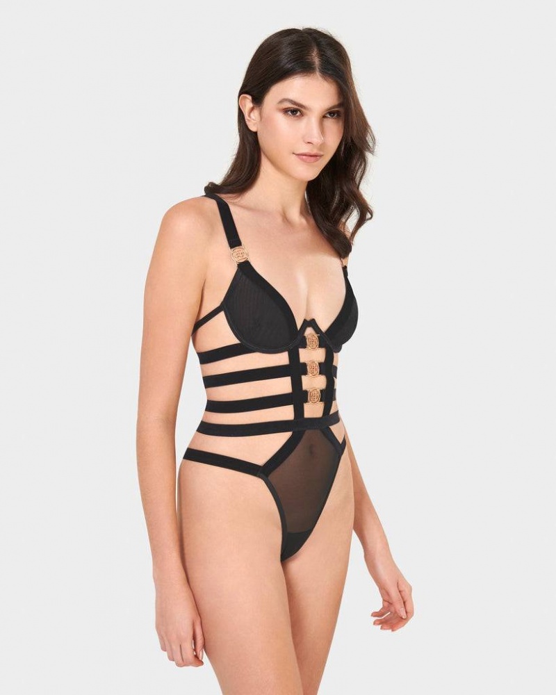 Bluebella Thalia Bodysuit Black | USAIS3199