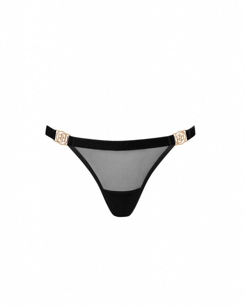 Bluebella Thalia Thong Lingerie Black | USACE3326