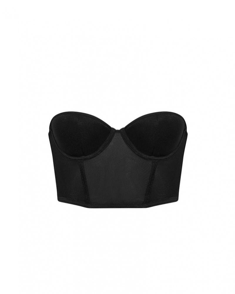 Bluebella Thena Bustier Black Bras Black | USAQZ3064