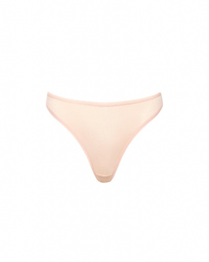 Bluebella Thena High-Waist Thong Frosted Caramel Lingerie Beige | USAPQ3286