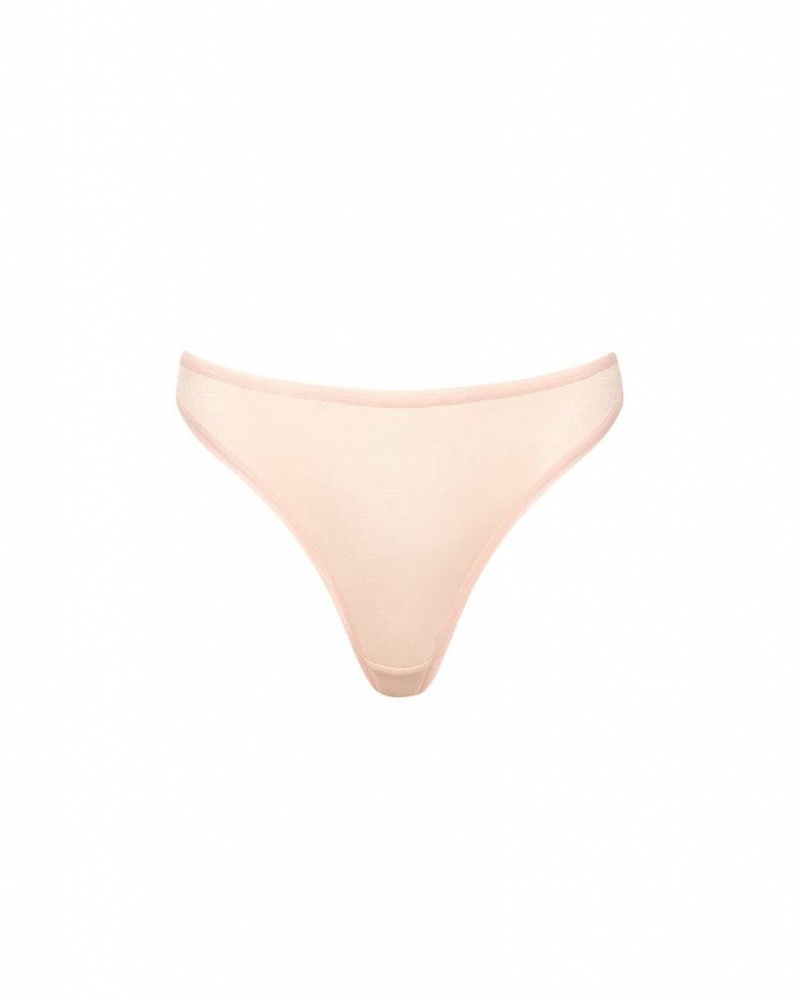 Bluebella Thena High-Waist Thong Panties Pink | USAOR3171