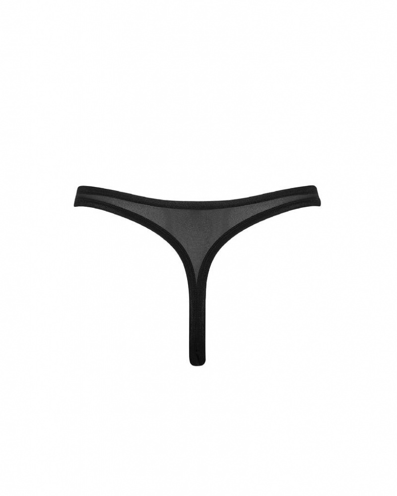 Bluebella Thena High-Waist Thong Panties Black | USAQZ3179