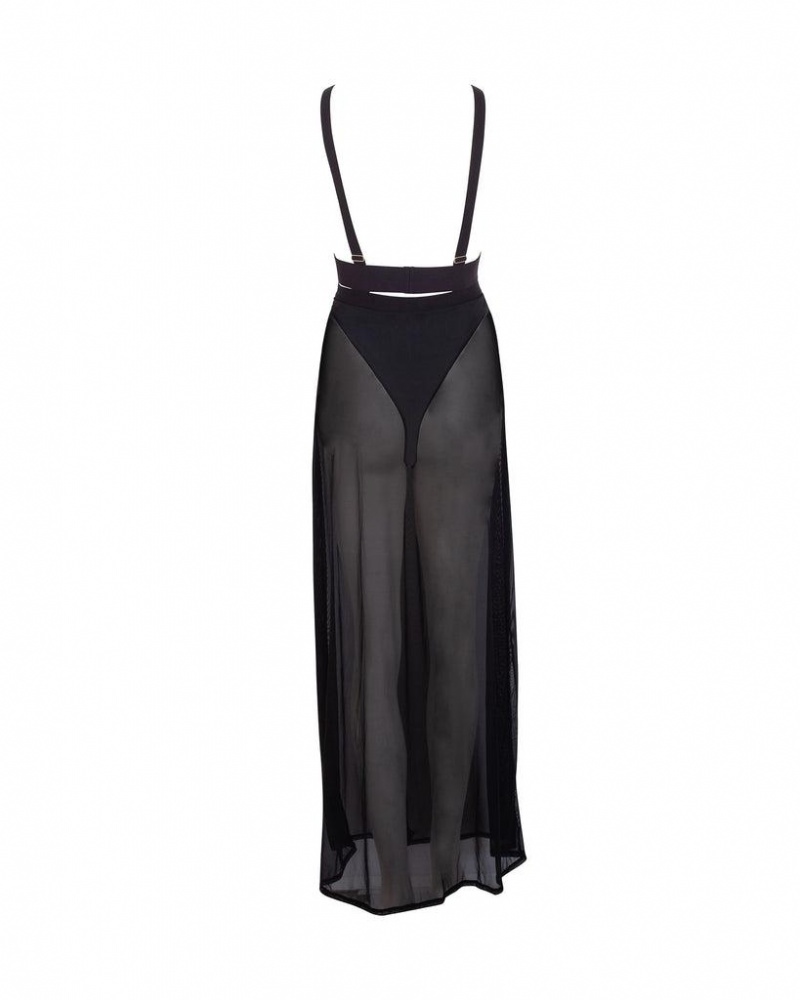 Bluebella Topaz Long Chemise Nightwear Black | USATV3440