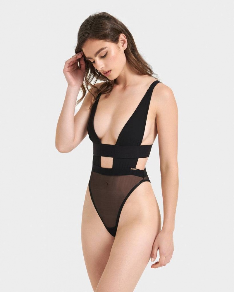 Bluebella Topaz Soft Bodysuit Black | USAIS3217