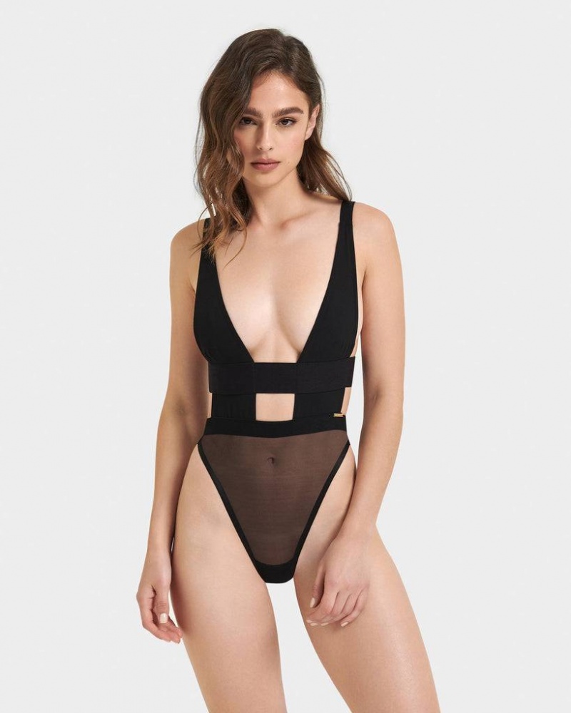 Bluebella Topaz Soft Bodysuit Black | USAIS3217