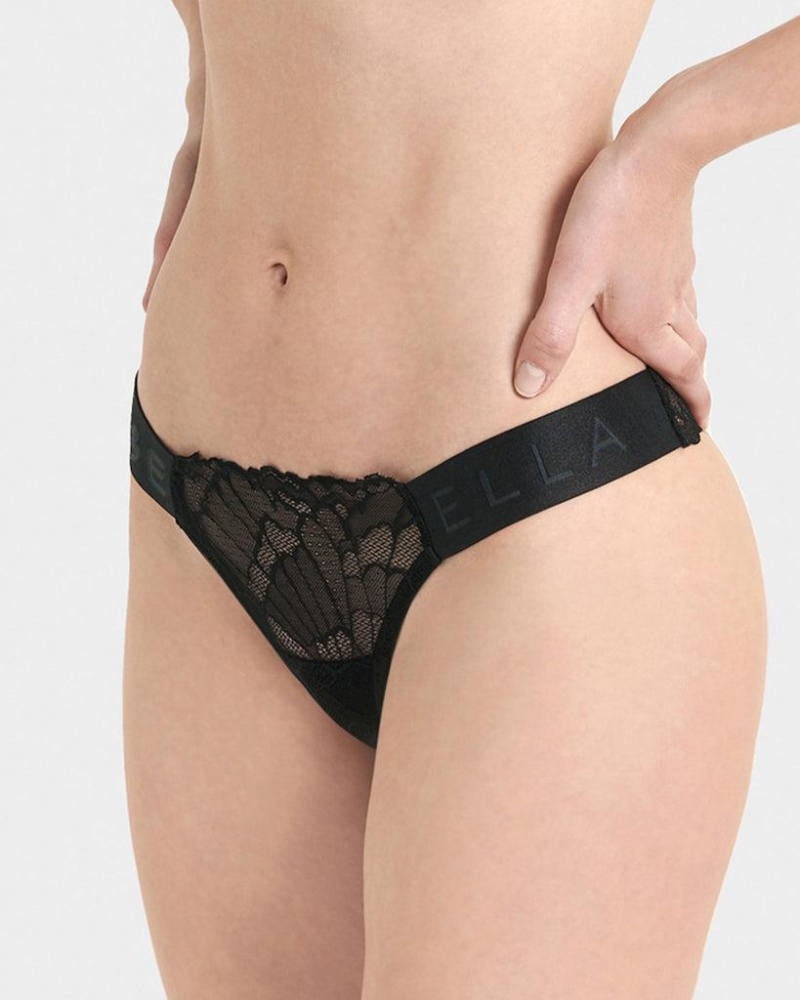 Bluebella Tori Thong Lingerie Black | USAEX3248