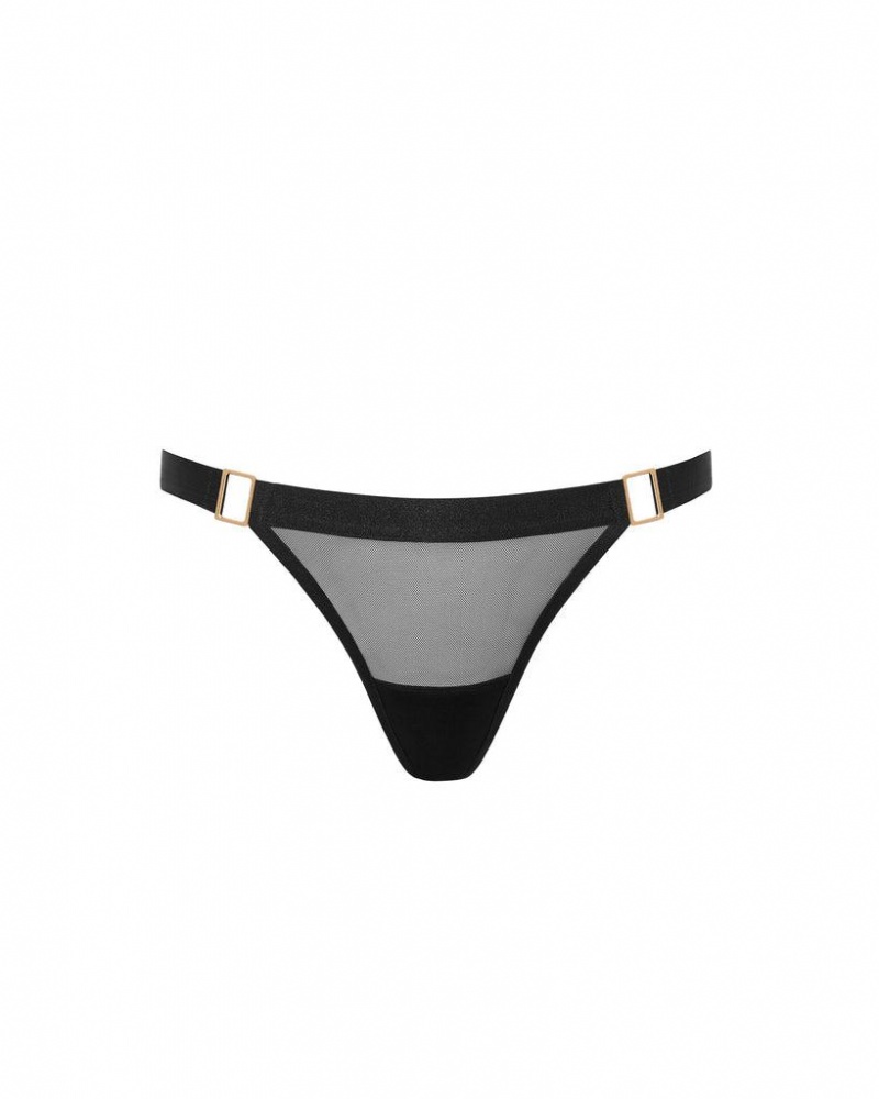 Bluebella Trinity Thong Lingerie Black | USALH3303