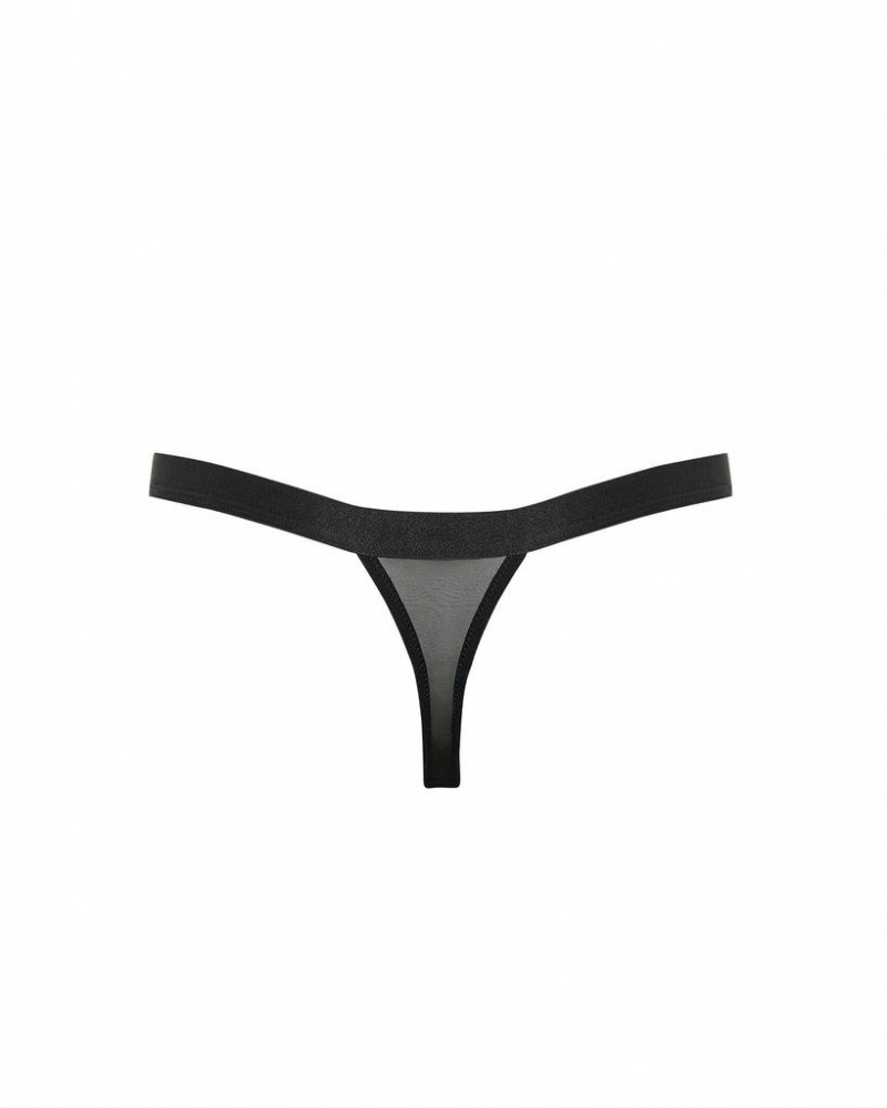 Bluebella Trinity Thong Lingerie Black | USALH3303