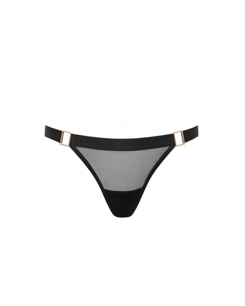 Bluebella Trinity Thong Panties Black | USABC3182